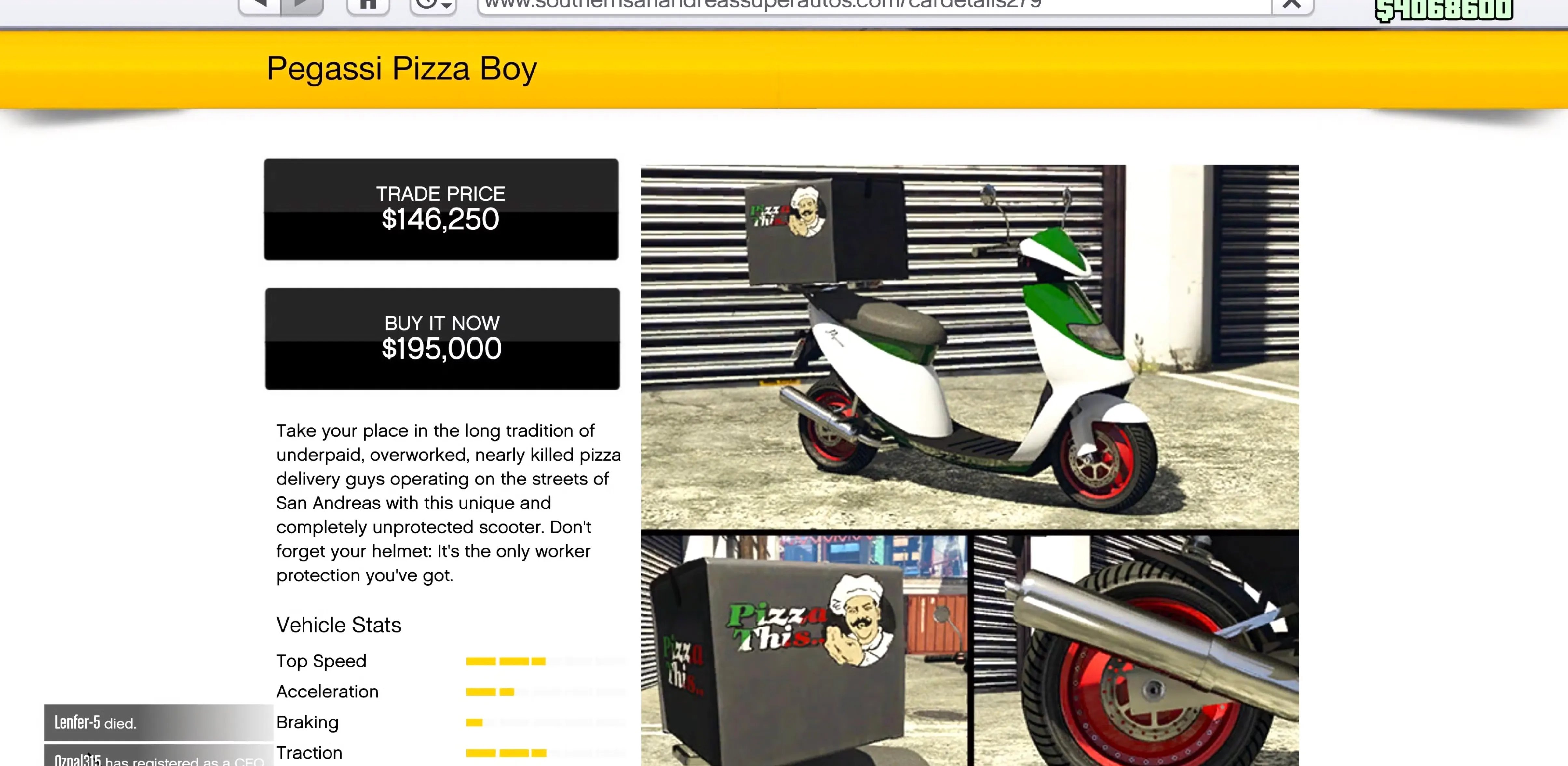 Pegassi Pizza Boy gta